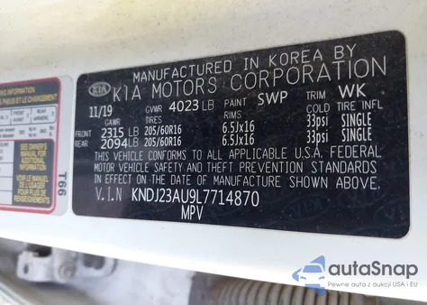 2020 Kia Soul Lx from USA, damaged, VIN KNDJ23AU9L7714870